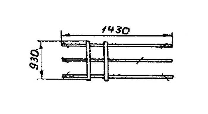Звено кабельроста К14 - габаритная схема