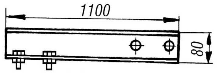 Распорка кабельростов Р17 - габаритная схема