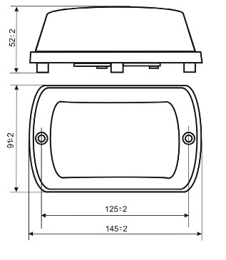 Схема габаритных размеров оповещателя Тортила С-05С-12В